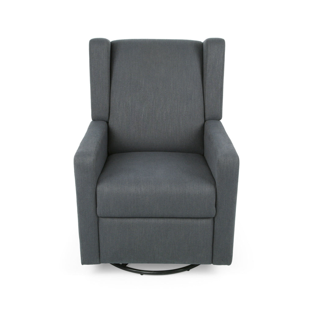 Landau Contemporary Fabric Upholstered Swivel Recliner