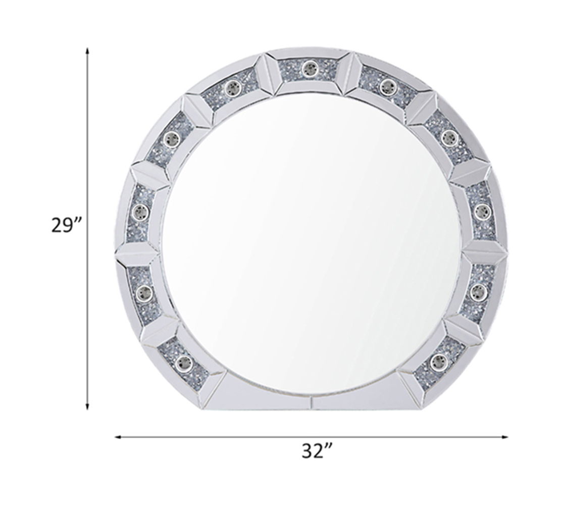 Noralie - 29" Accent Mirror - Mirrored & Faux Diamonds