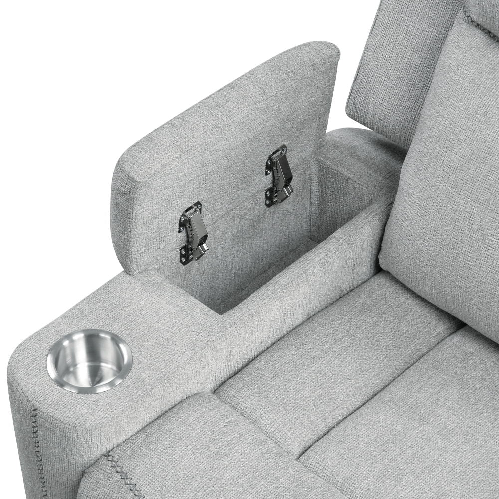Galya - Motion Glider Recliner - Light Gray Chenille