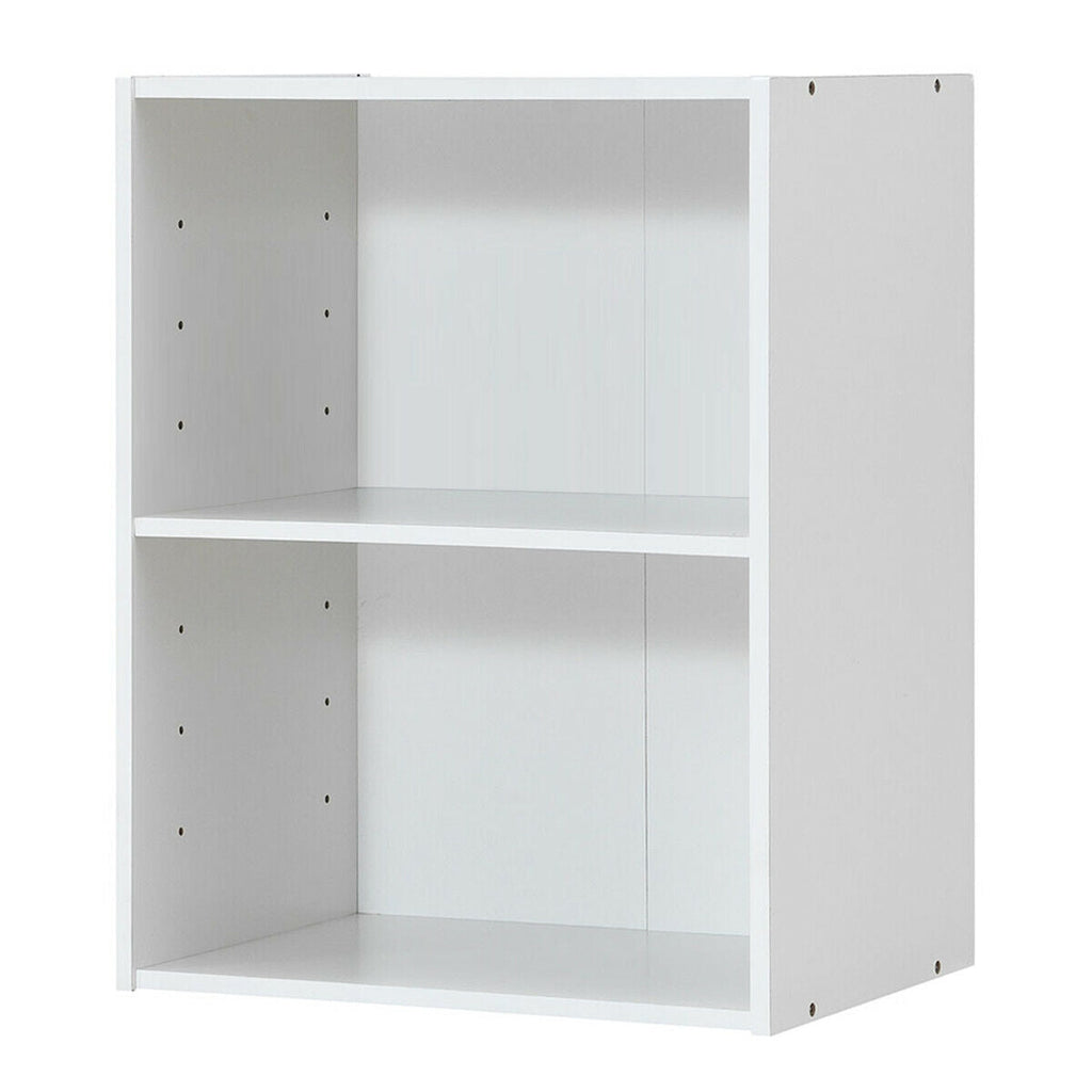 2-Layer Multifunctional Furniture Display Cabinet with Large Capacity Storage Space-White
