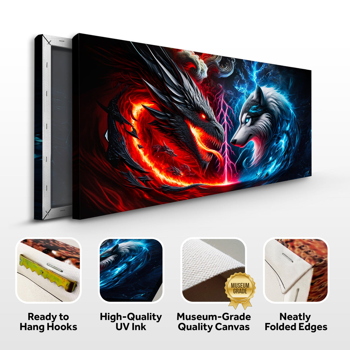 Dragon and Wolf Wall Art VI