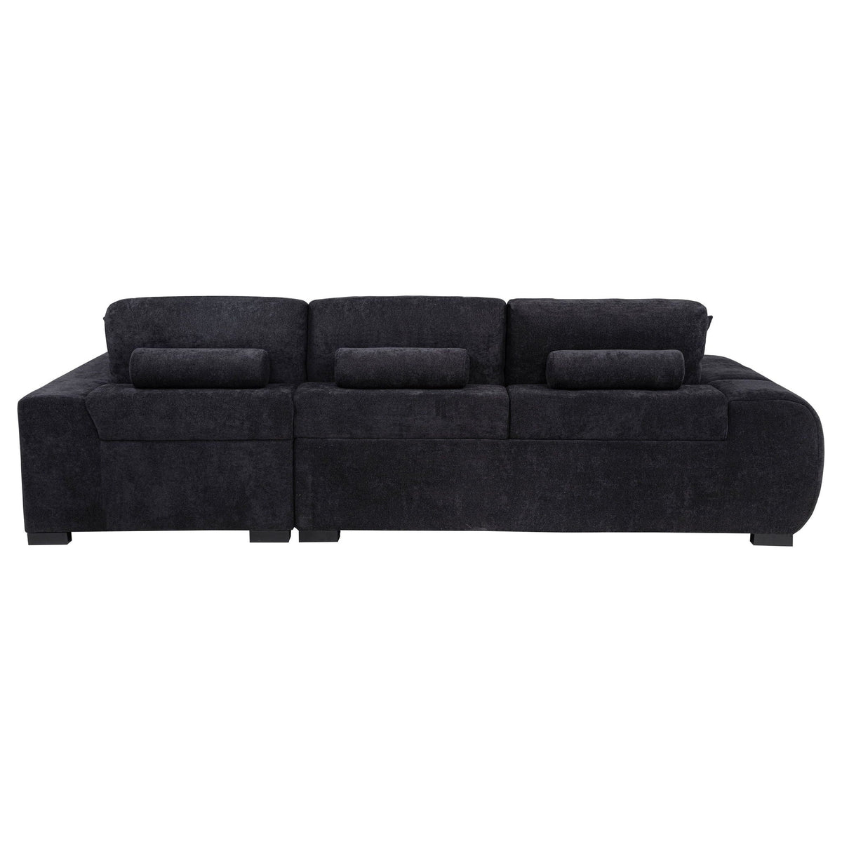 Octavia Upholstered Sectional Chaise Sofa Black