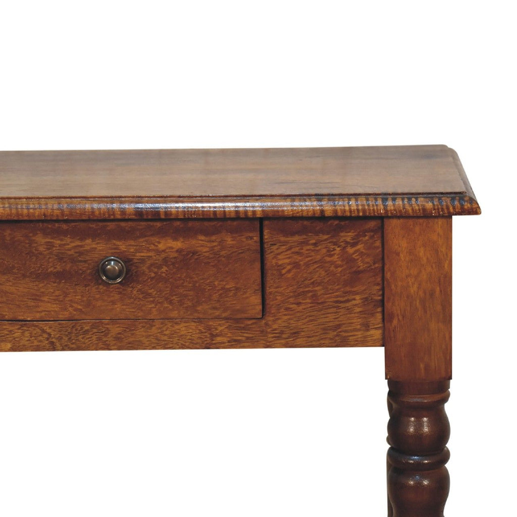 Turned Leg Writing Desk - Chestnut