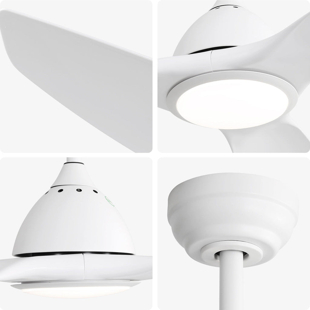 Bredoom Ceiling Fan With Remote Control And LED Light, Blades, Reversible DC Motor For Indoor / Outdoor Use