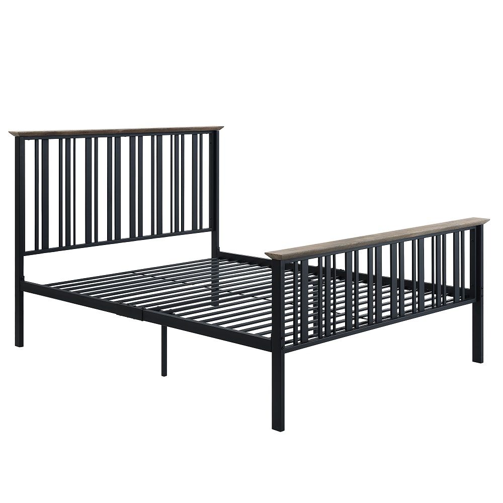 Zudora - Full Bed - Antique Oak & Black