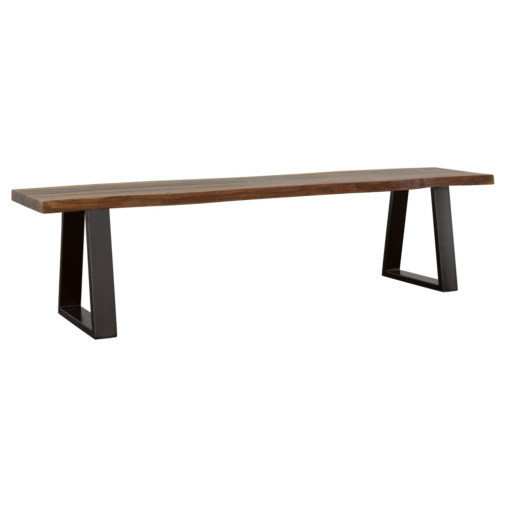 Ditman Live Edge Wood Dining Bench Grey Sheesham