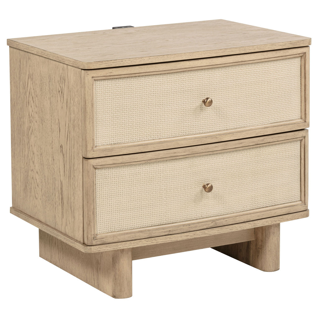 Kailani 4-piece Eastern King Bedroom Set Beige Oak