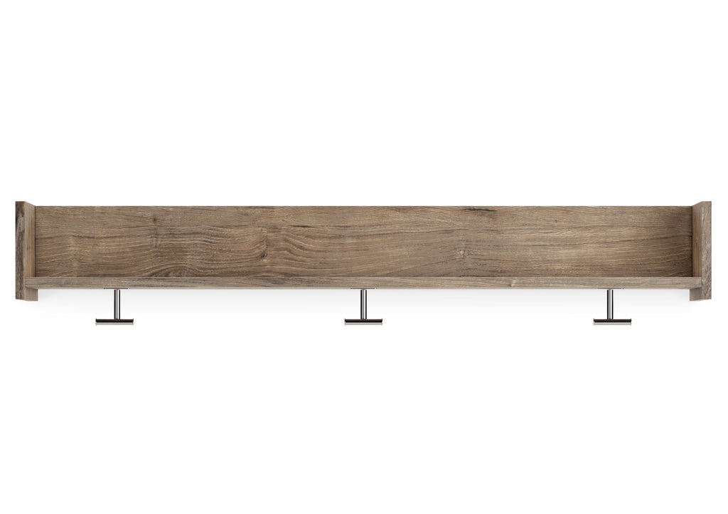 Oliah - Wall Mounted Coat Rack w/Shelf - Natural