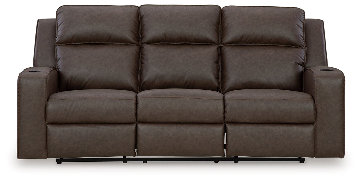 Lavenhorne - Reclining Sofa With Drop Down Table - Umber