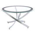 Brooke Round Glass Top Coffee Table Metal Base Chrome