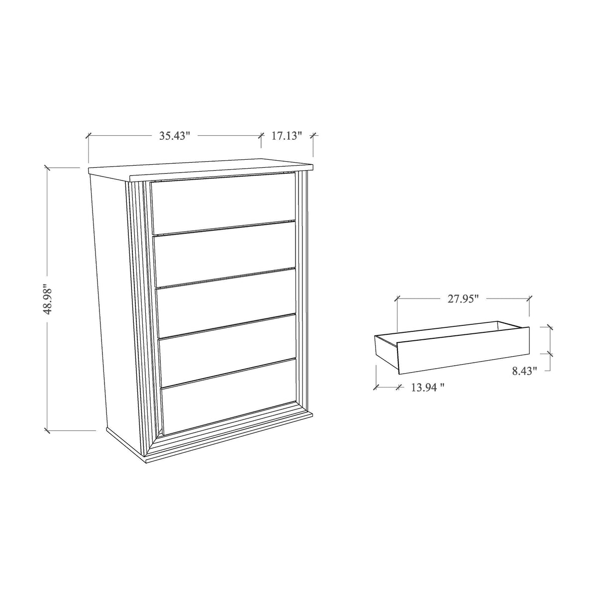 Moon - Smooth Chest With LED - White