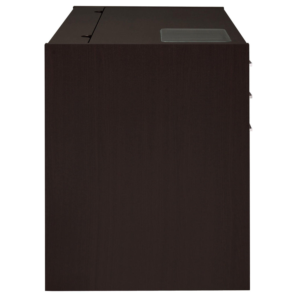 Halston 47-inch 2-drawer Office Desk with Cabinet Cappuccino