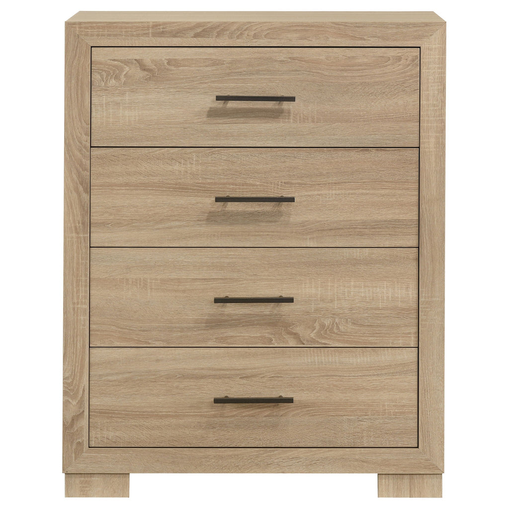 Arielle 4-drawer Bedroom Chest of Drawers Light Oak