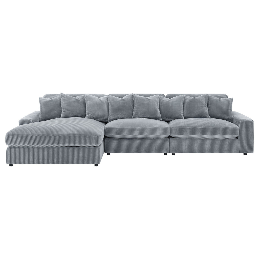 Blaine Upholstered Reversible Chaise Sectional Sofa Fog