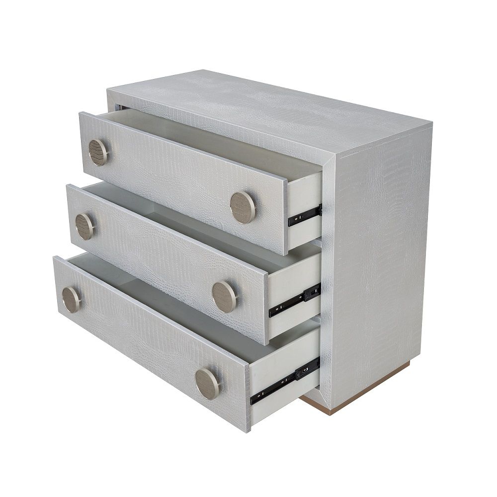 Anpu - Console Cabinet - Silver Faux Crocodile Skin