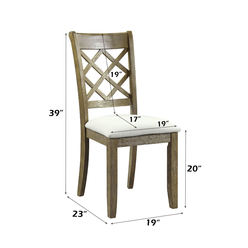 Karsen - Side Chair (Set of 2) - Beige Linen & Rustic Oak