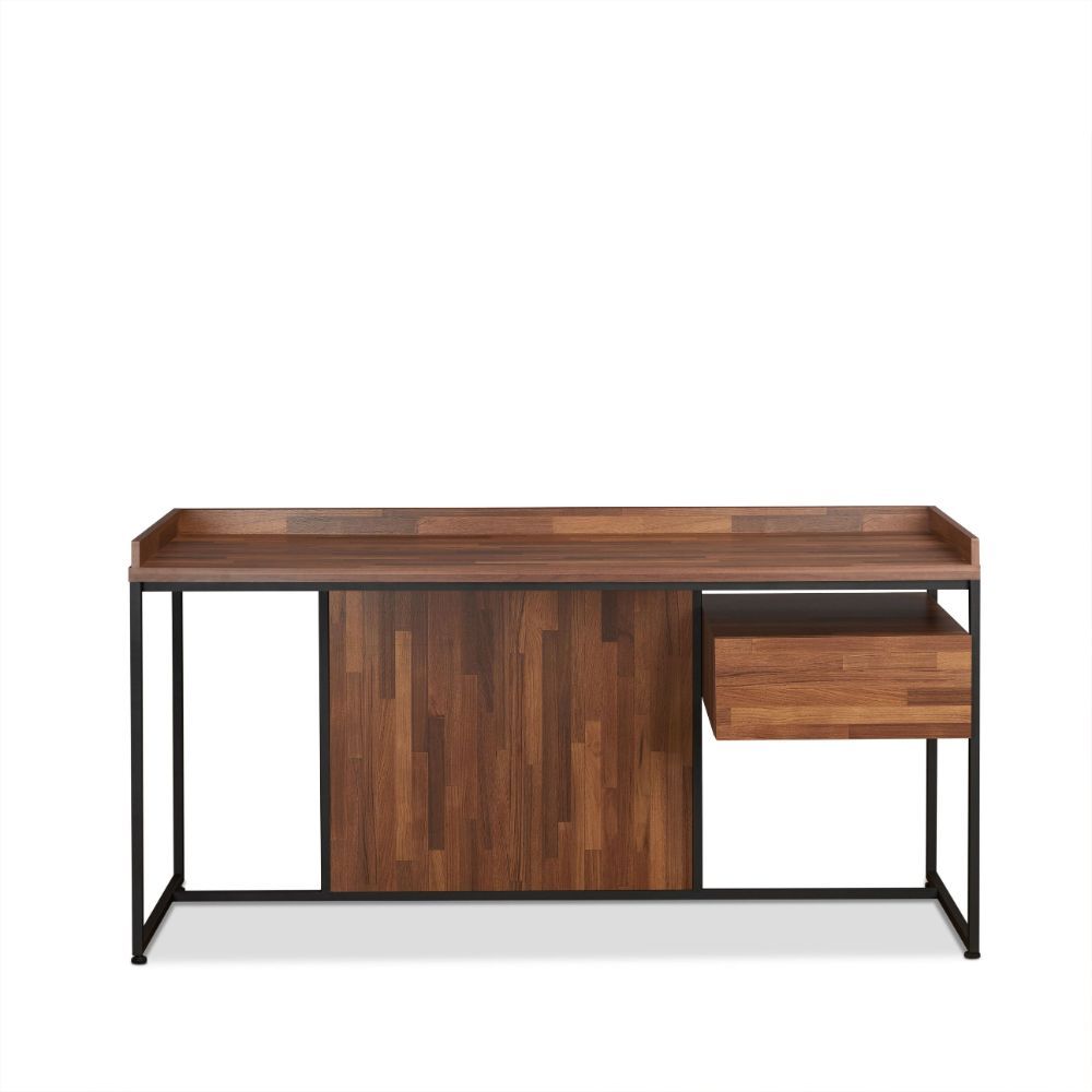 Sara - Writing Desk - Walnut & Sandy Black