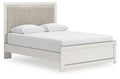 Zuraleus - Upholstered Panel Platform Bed With Roll Slats