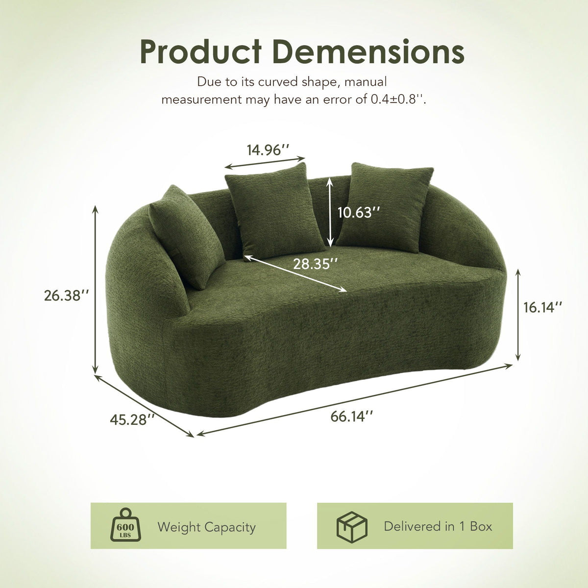 Loveseat Sofa, Compact Design For Small Spaces