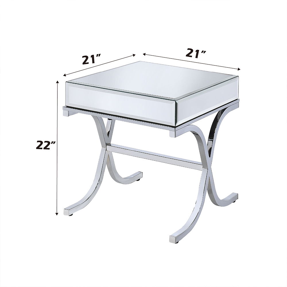 Yuri - End Table - Mirrored & Chrome