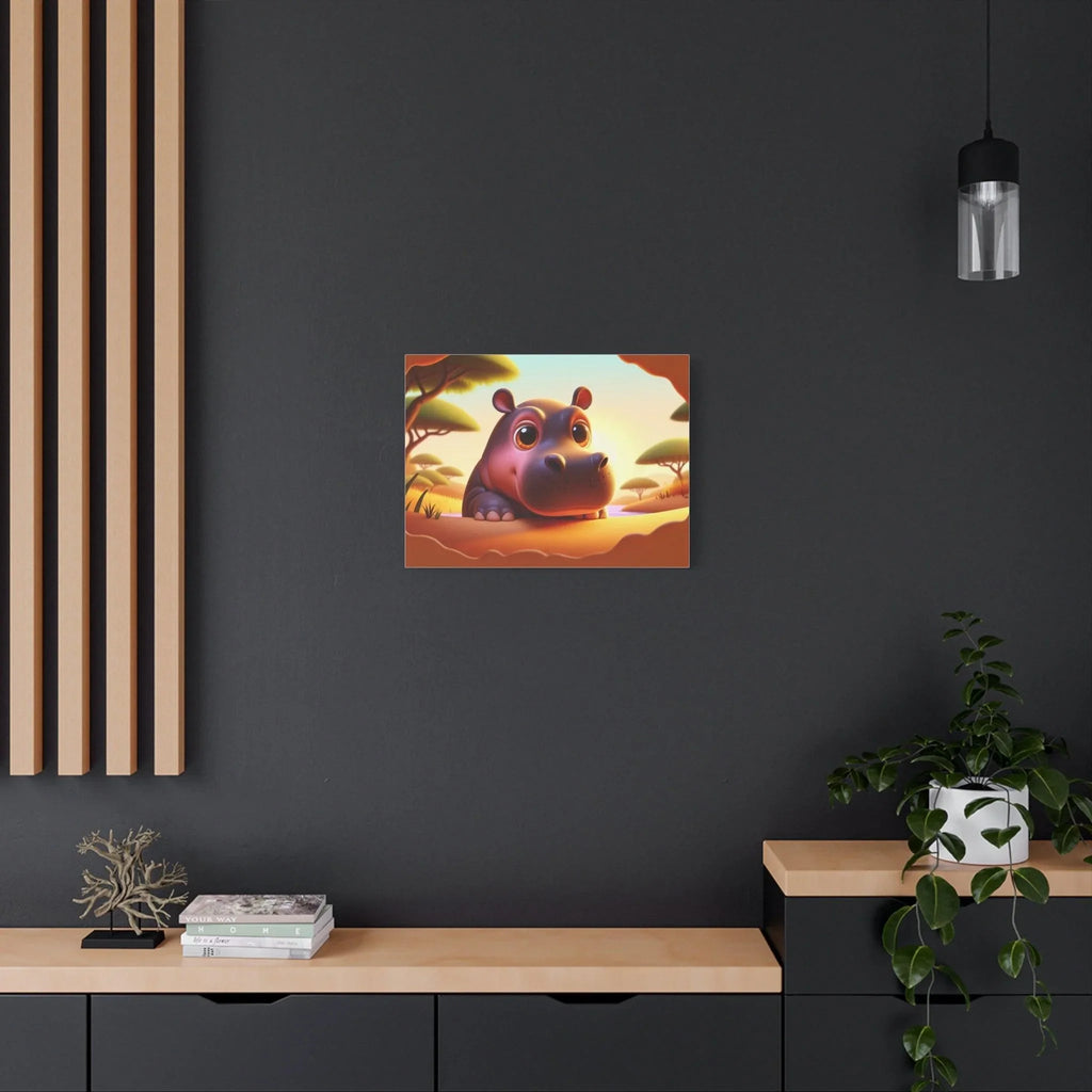 Canvas Hippo Print
