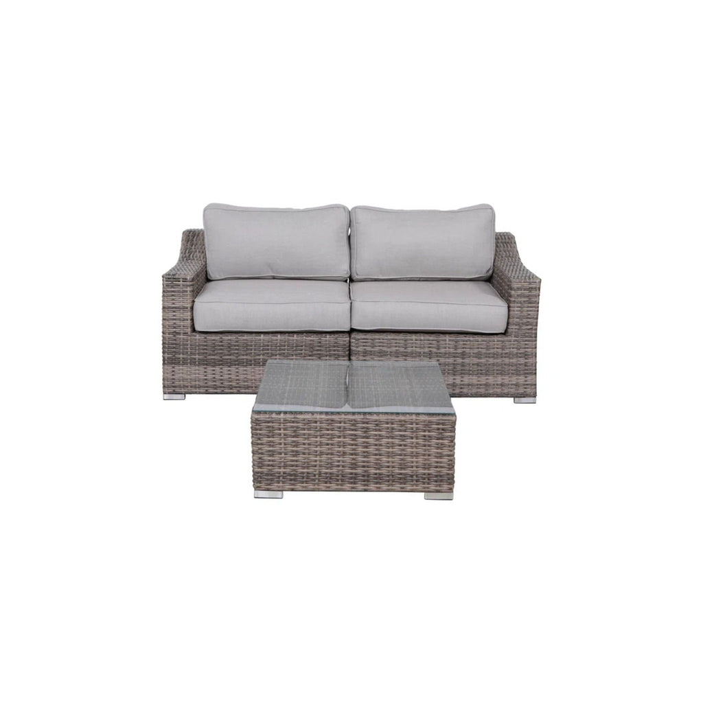 Outdoor Wicker Conversation Set With Cushions, All Weather