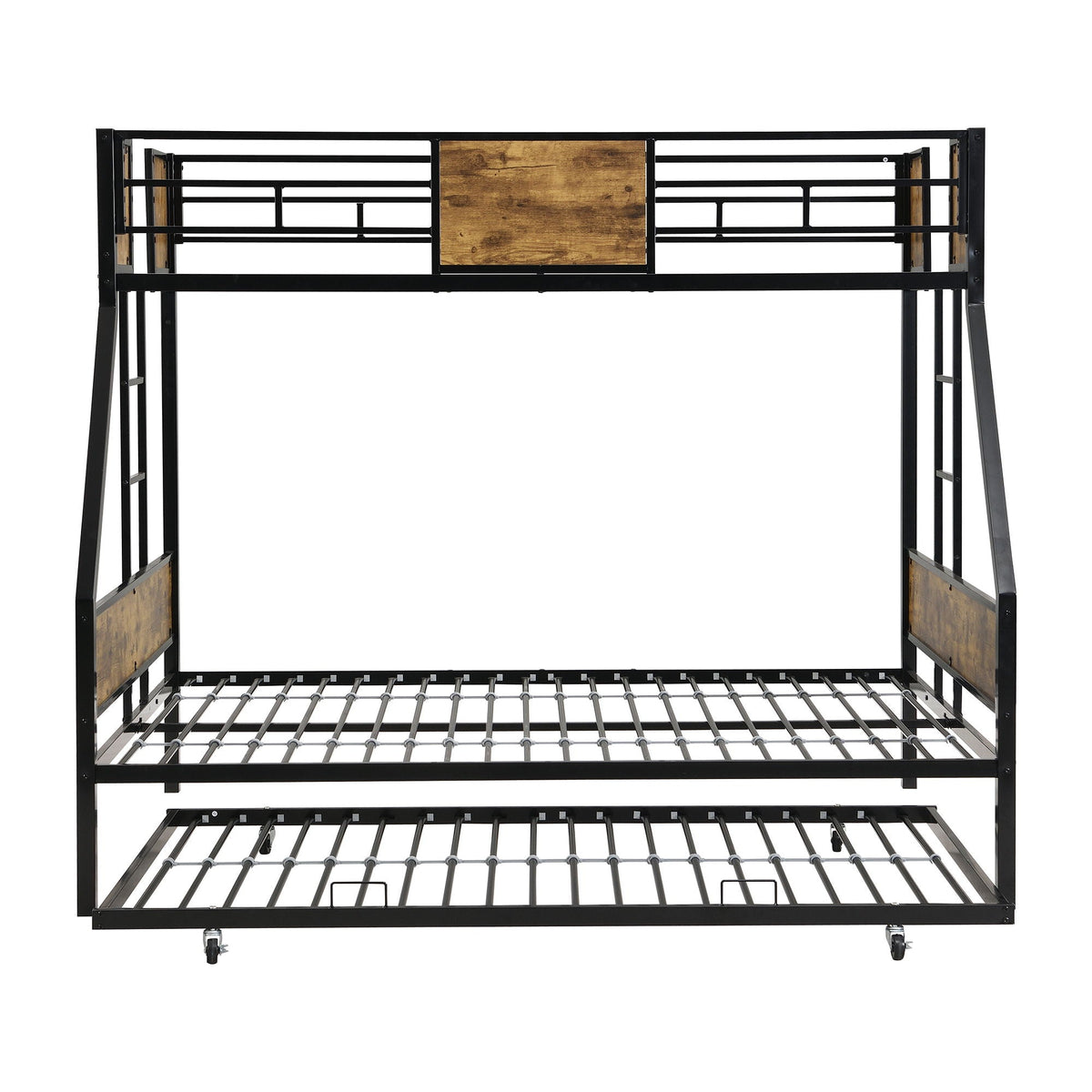 Modern Metal Bunk Bed With Dual Side Ladder And Metal Desig
