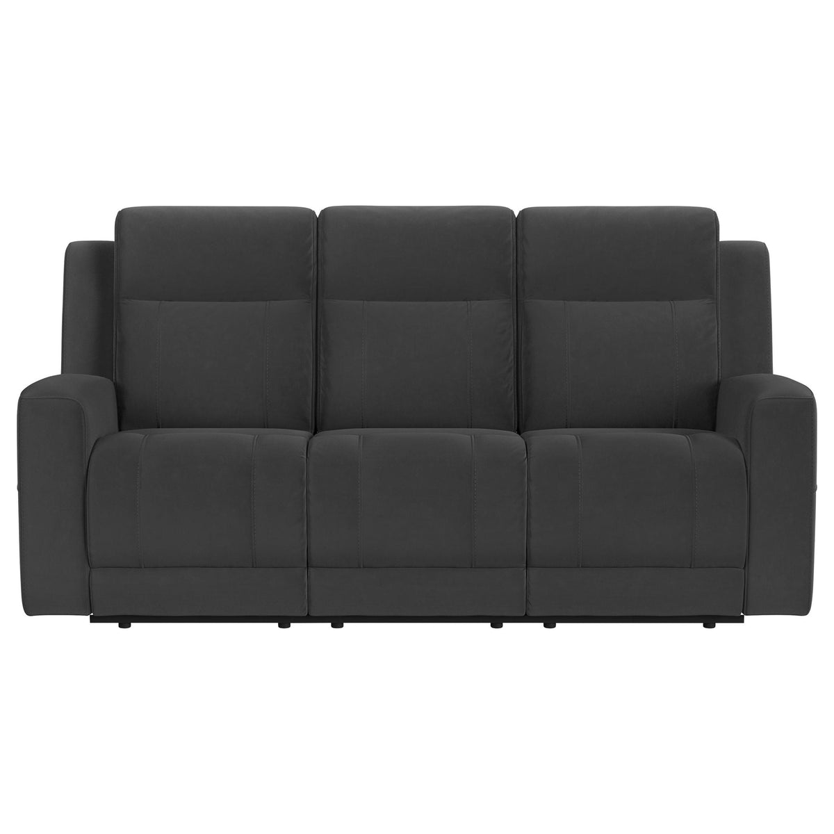 Brentwood 2-piece Upholstered Reclining Sofa Set Charcoal