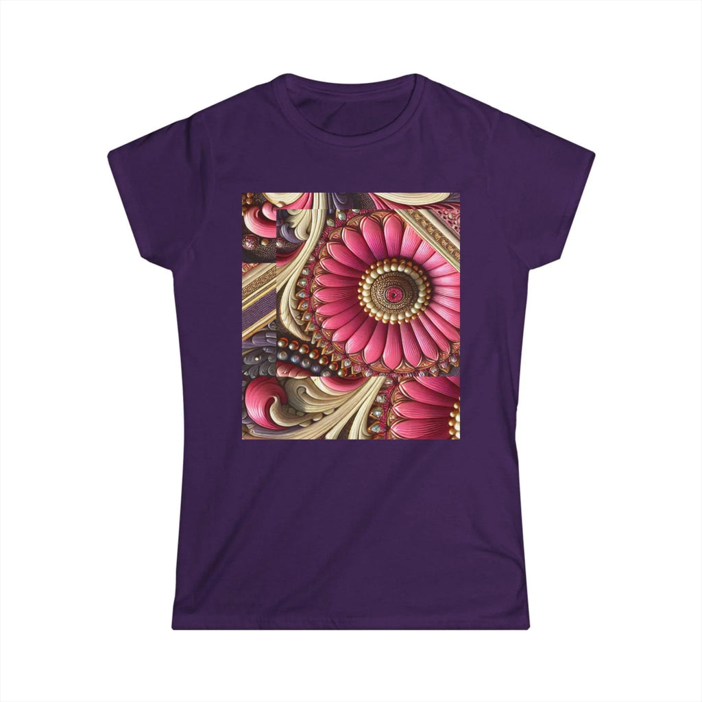 Women's Tee with Matching Flower Design