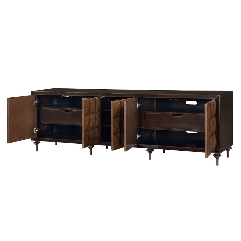 Diya - Console Cabinet - Forged Bronze & Espresso
