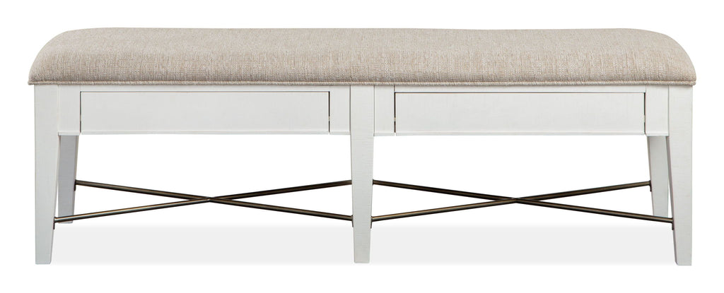 Heron Cove - Bench With Upholstered Seat - Chalk White