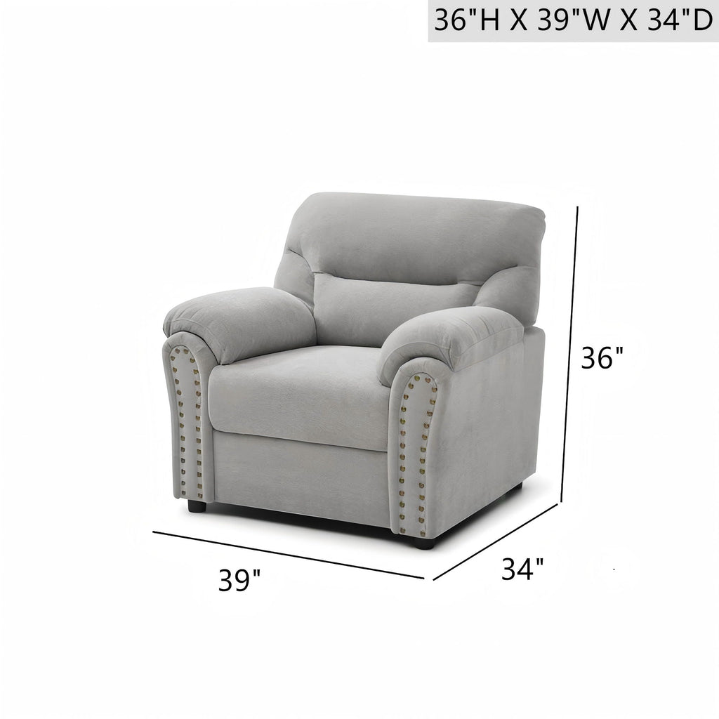 Hamilton - Chair With Hand Applied Nailhead Trim And Pillow Top Arm Cushions