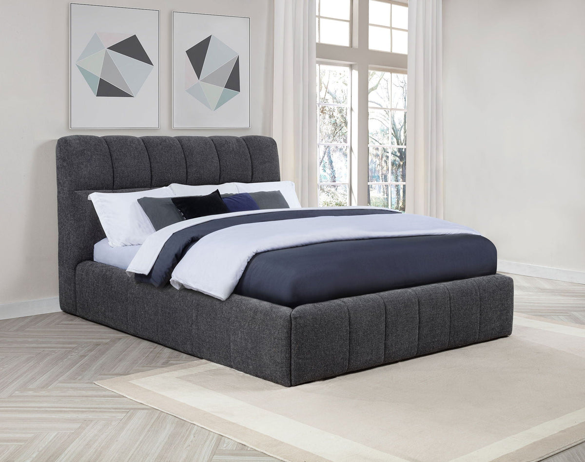 Nollet 48-inch Upholstered Queen Panel Platform Bed Grey