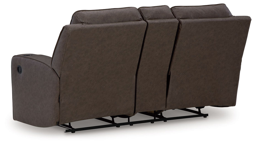 Lavenhorne - Double Reclining Loveseat With Console - Umber