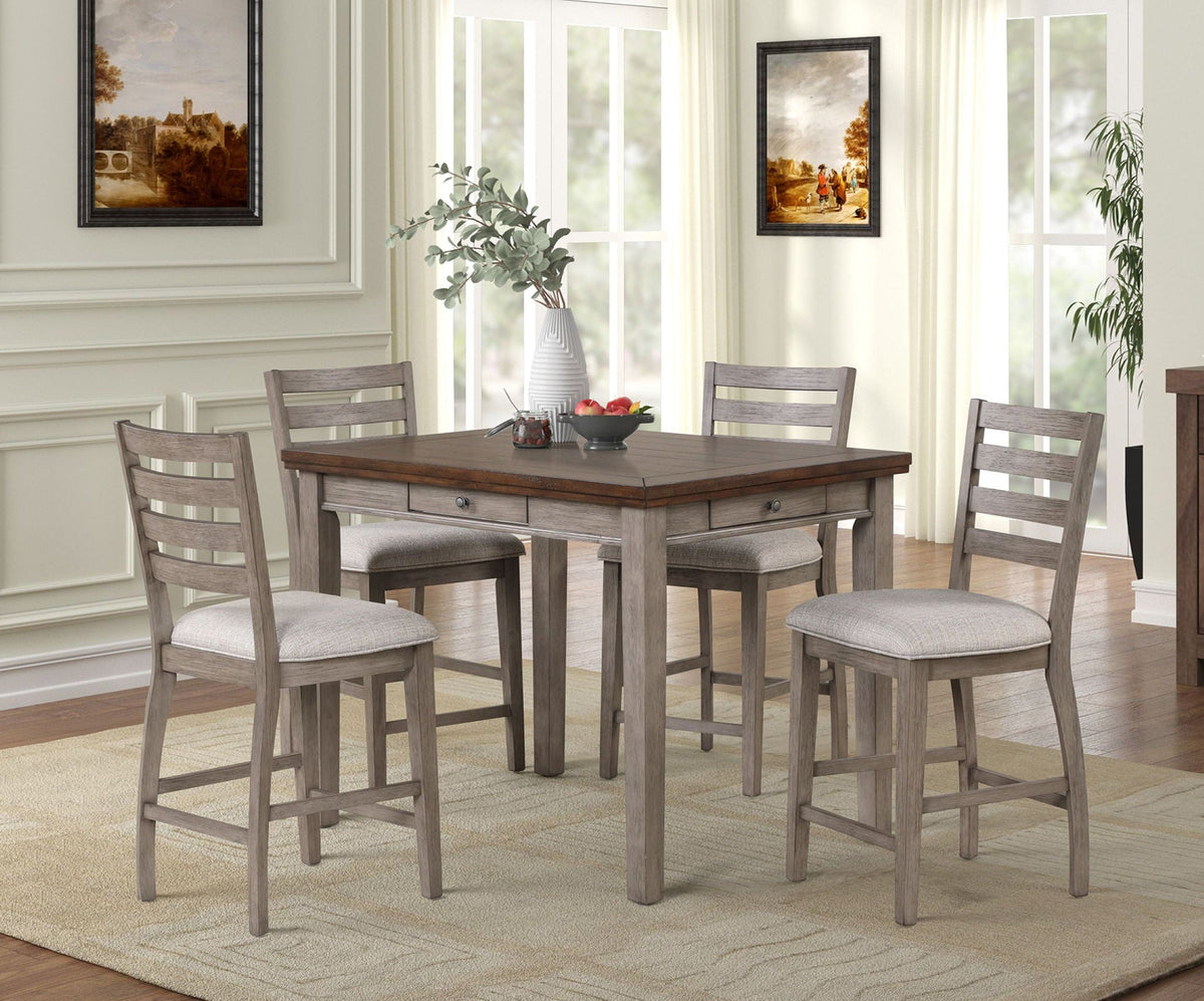 Counter Height 2 Tone 4 Drawer Dining Table - Gray