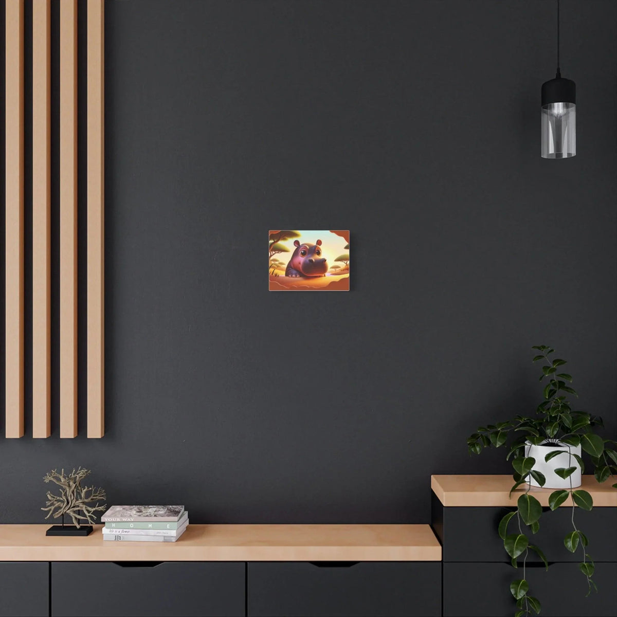 Canvas Hippo Print