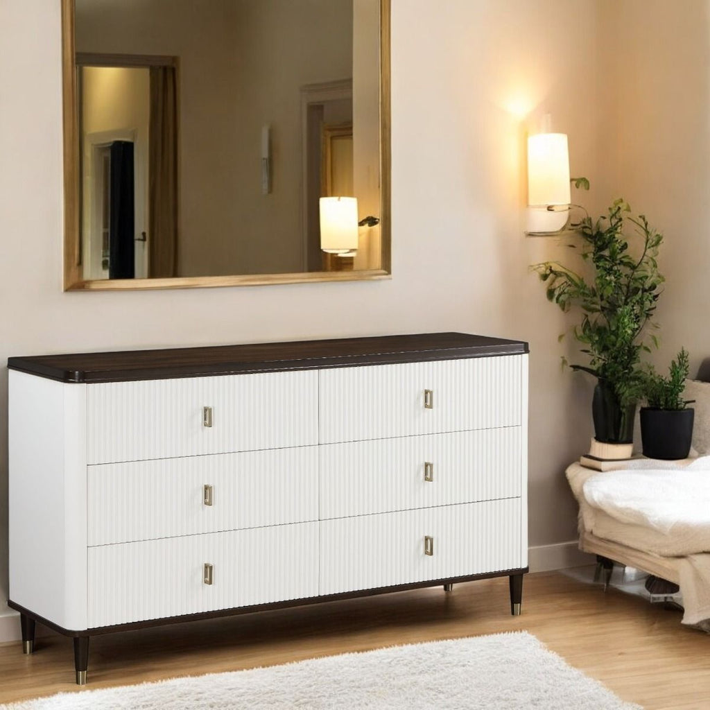 Carena - Dresser With Jewelry Tray - White & Brown