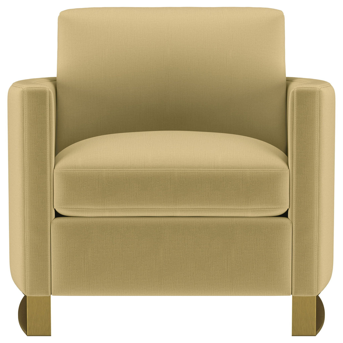 Corliss Upholstered Curved Track Arm Chair Camel