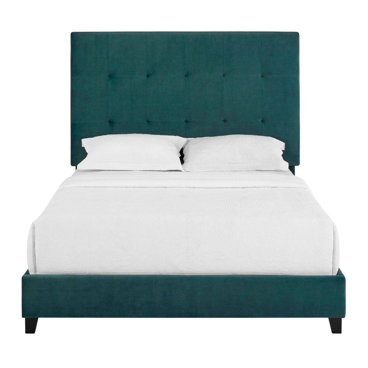 Tufted Upholstered Headboard Platform Bed