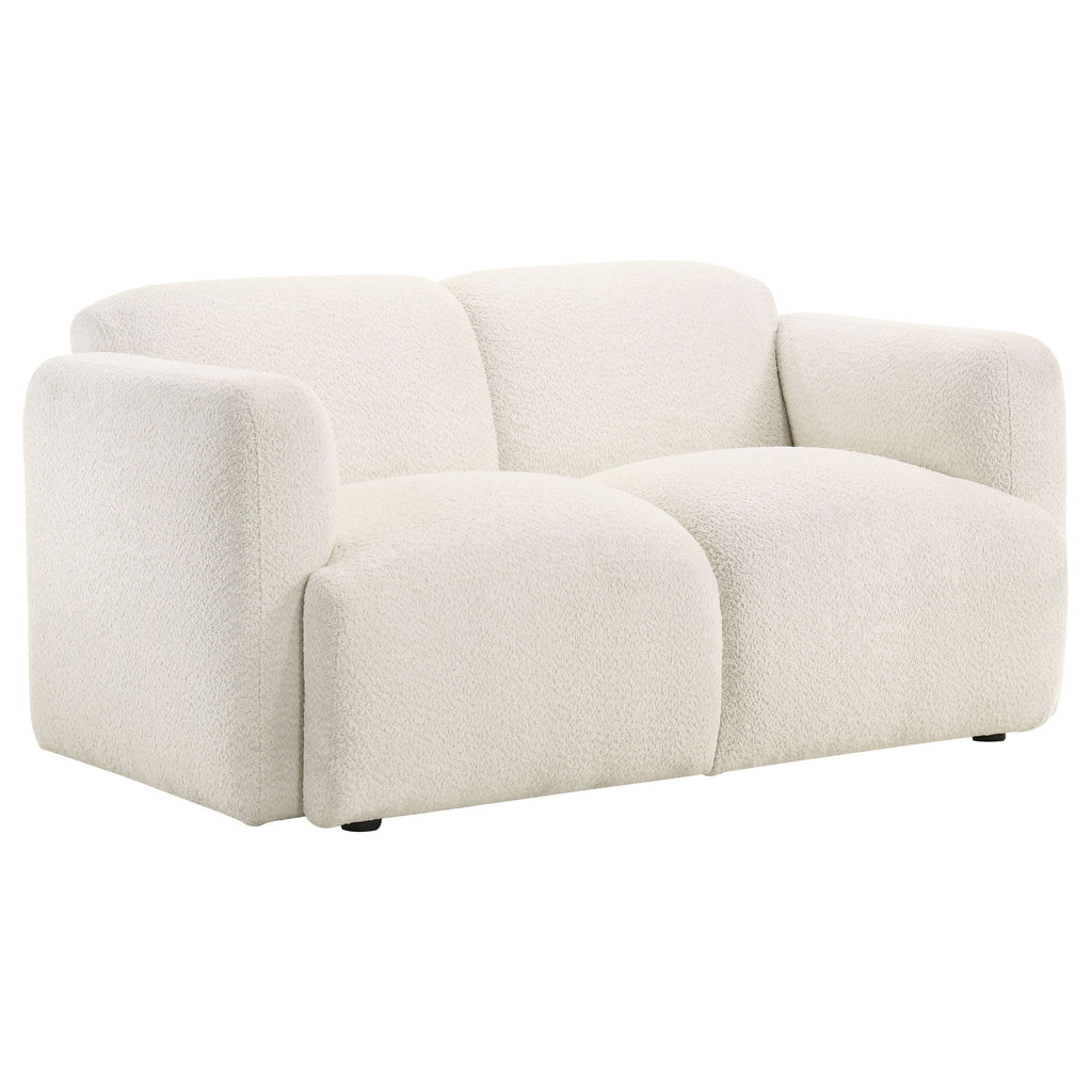 Dorset 3-piece Upholstered Round Track Arm Sofa Set White