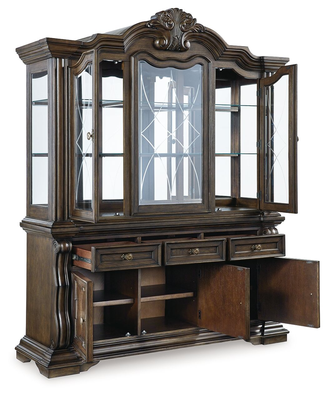 Maylee - Dining Buffet And Hutch - Dark Brown