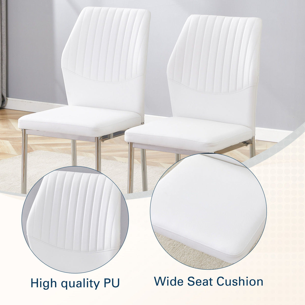 Luxury Simple High Resilience Dining Chair With Metal Legs