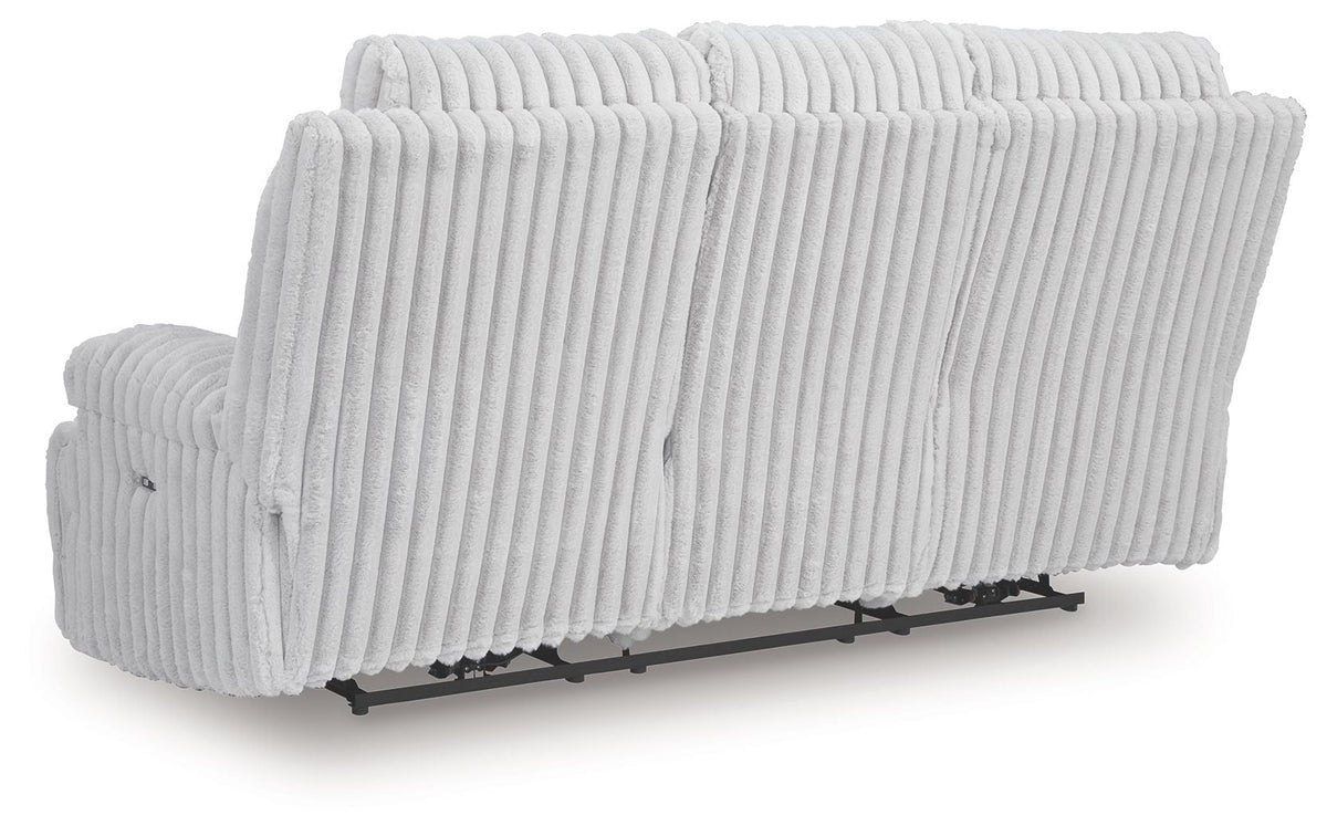 Rhines Falls - Reclining Power Sofa With Drop Down Table - Alloy