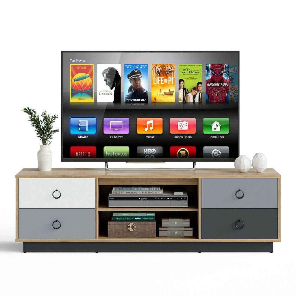 Modern 55 Inch TV Stand with 2 Storage Cabinets for TVs up to 60 Inch