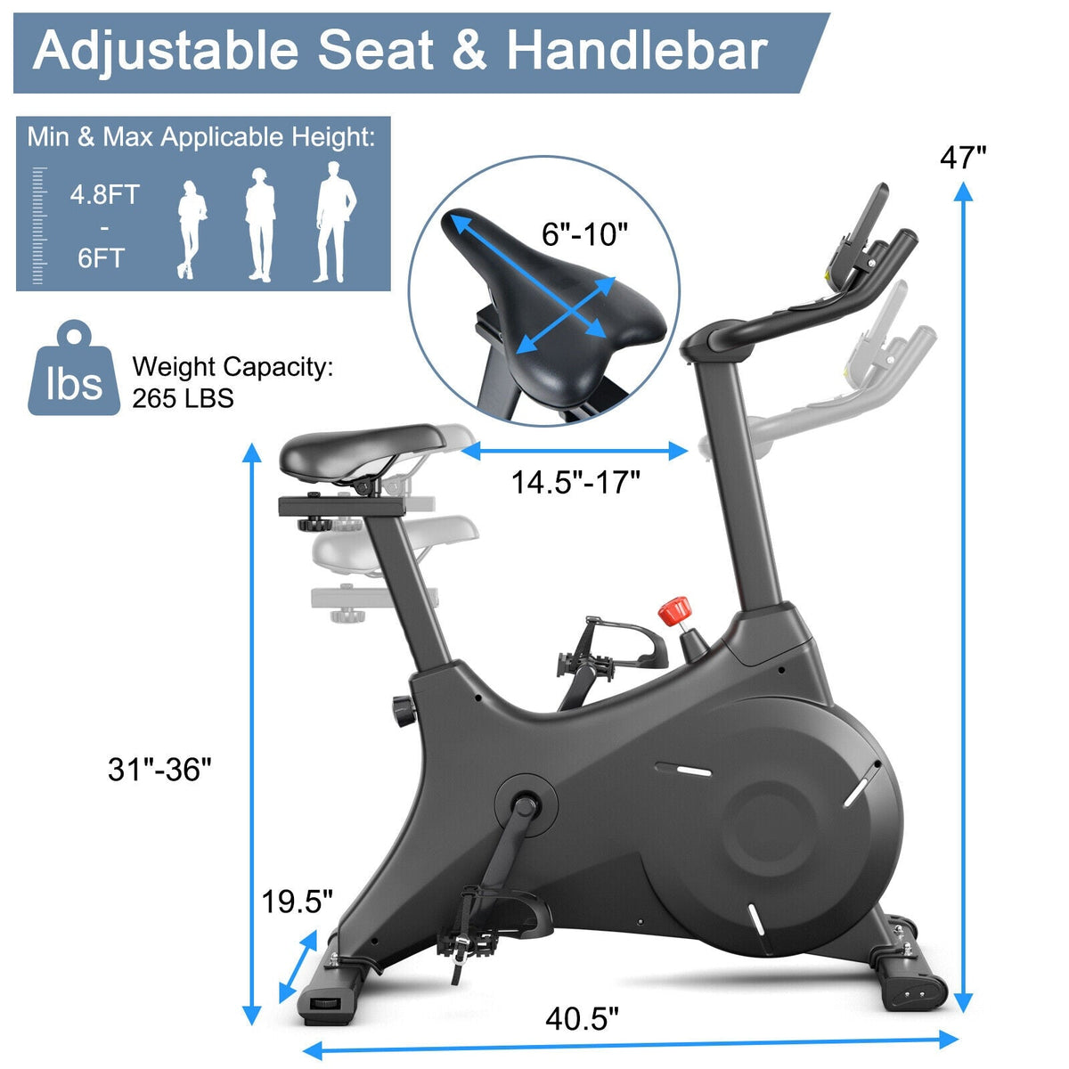 Magnetic Resistance Stationary Bike for Home Gym