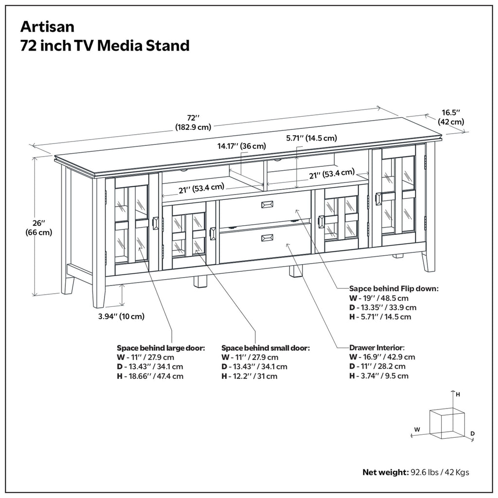 Artisan - TV Media Stand - Rustic Natural Aged Brown