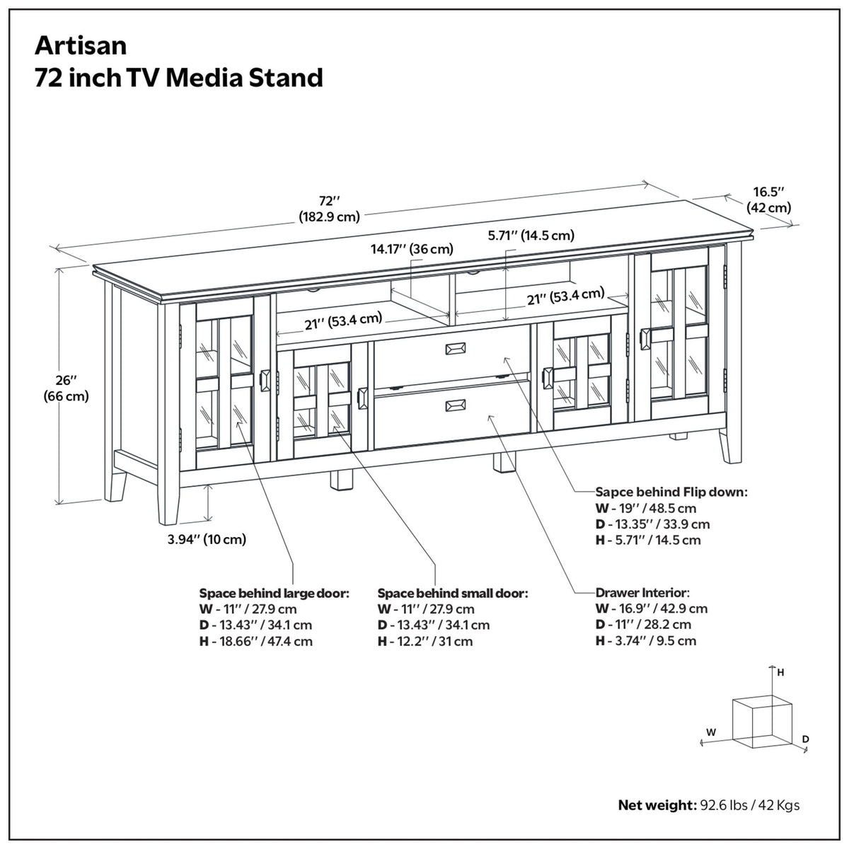 Artisan - TV Media Stand - Rustic Natural Aged Brown