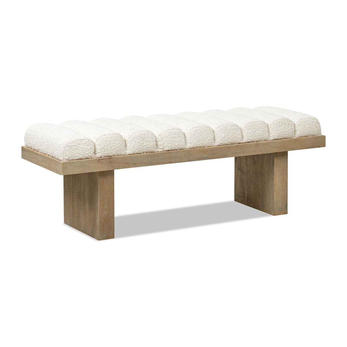 Bella - Upholstered Modern Accent Bench - Ivory White