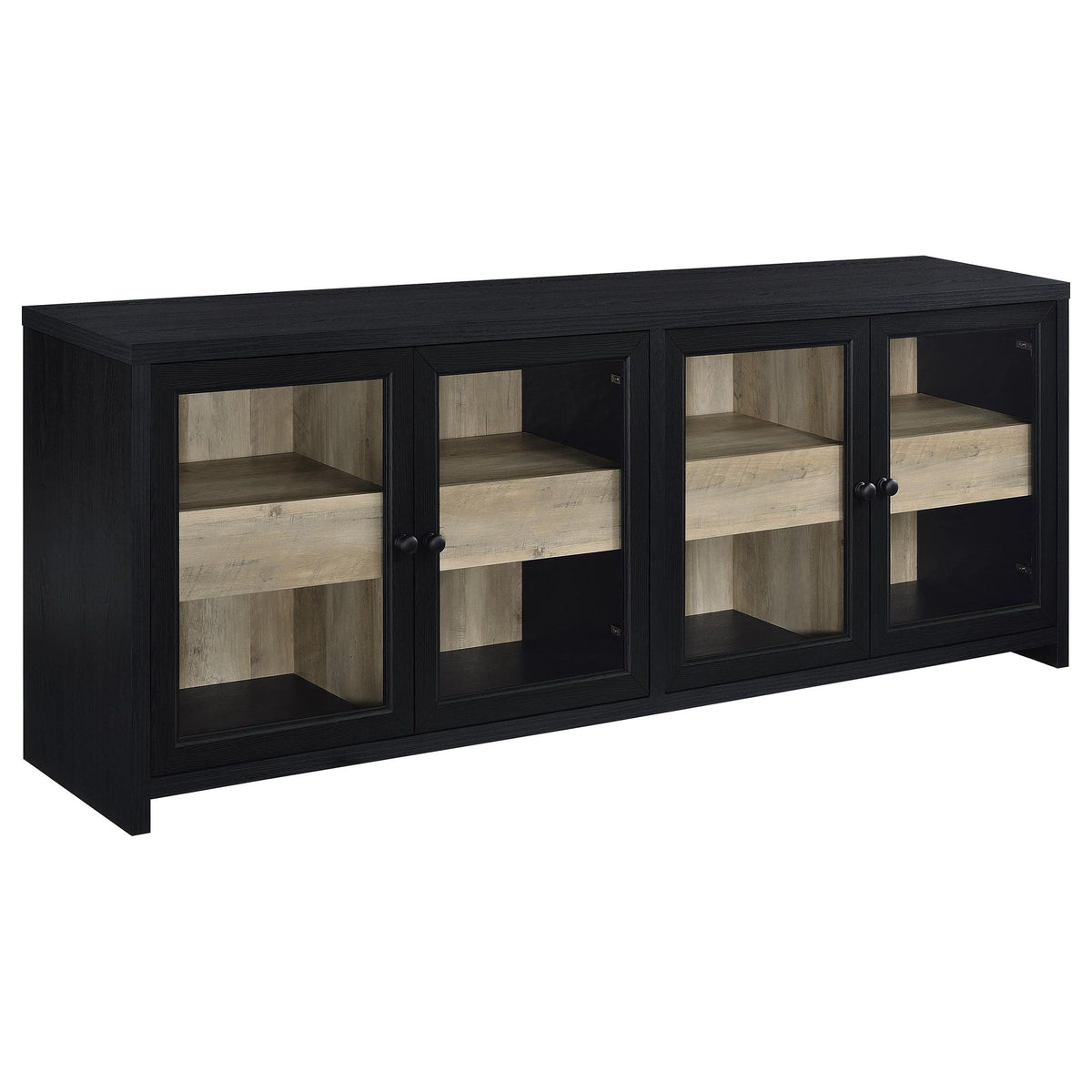 Denison 3-piece Entertainment Center 79-inch TV Stand Black