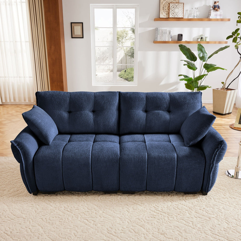 Modern Sofa & Pillows, Textured Cover, High Rebound Cushions